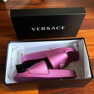 Brand New Authentic Pink Versace Slides Size EUR 37 US Size 5/6